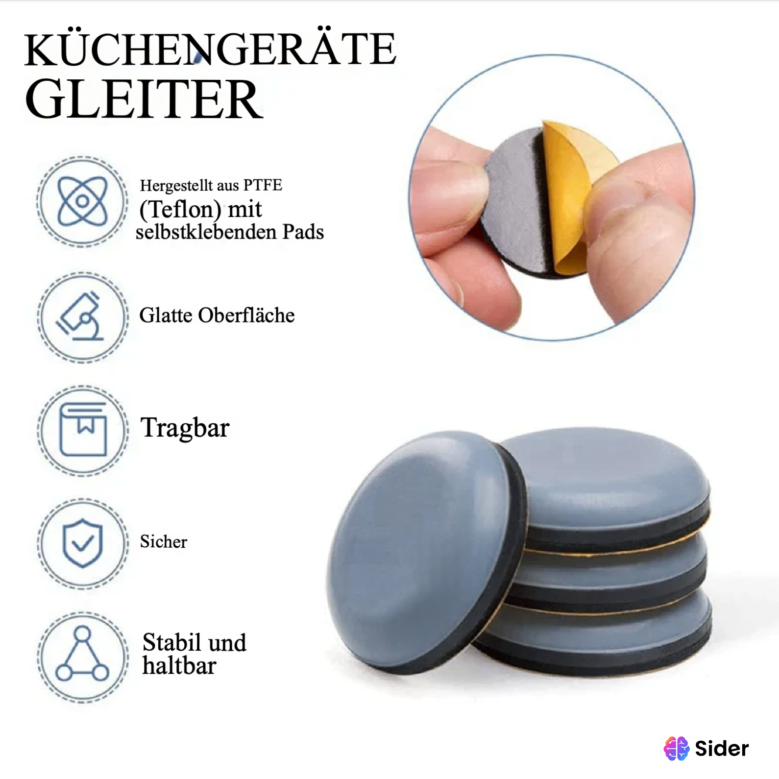 GlideEase™ - Machen Sie Ihre Küchenhelfer leichtfüßig!